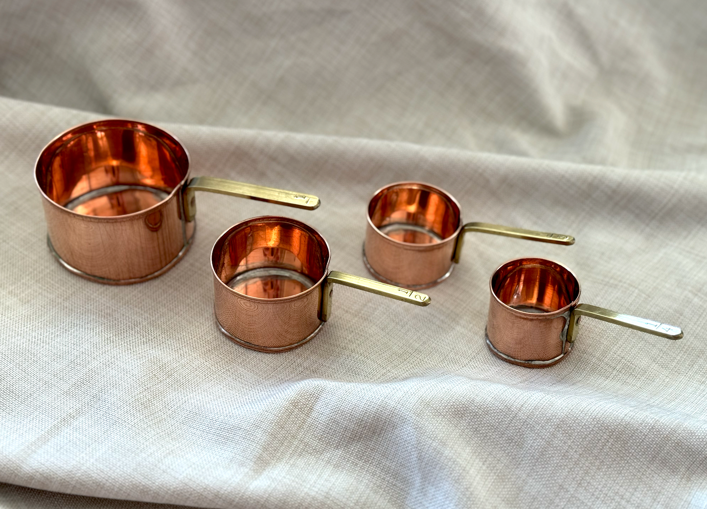 Copper Measuring Cups - Set of Four