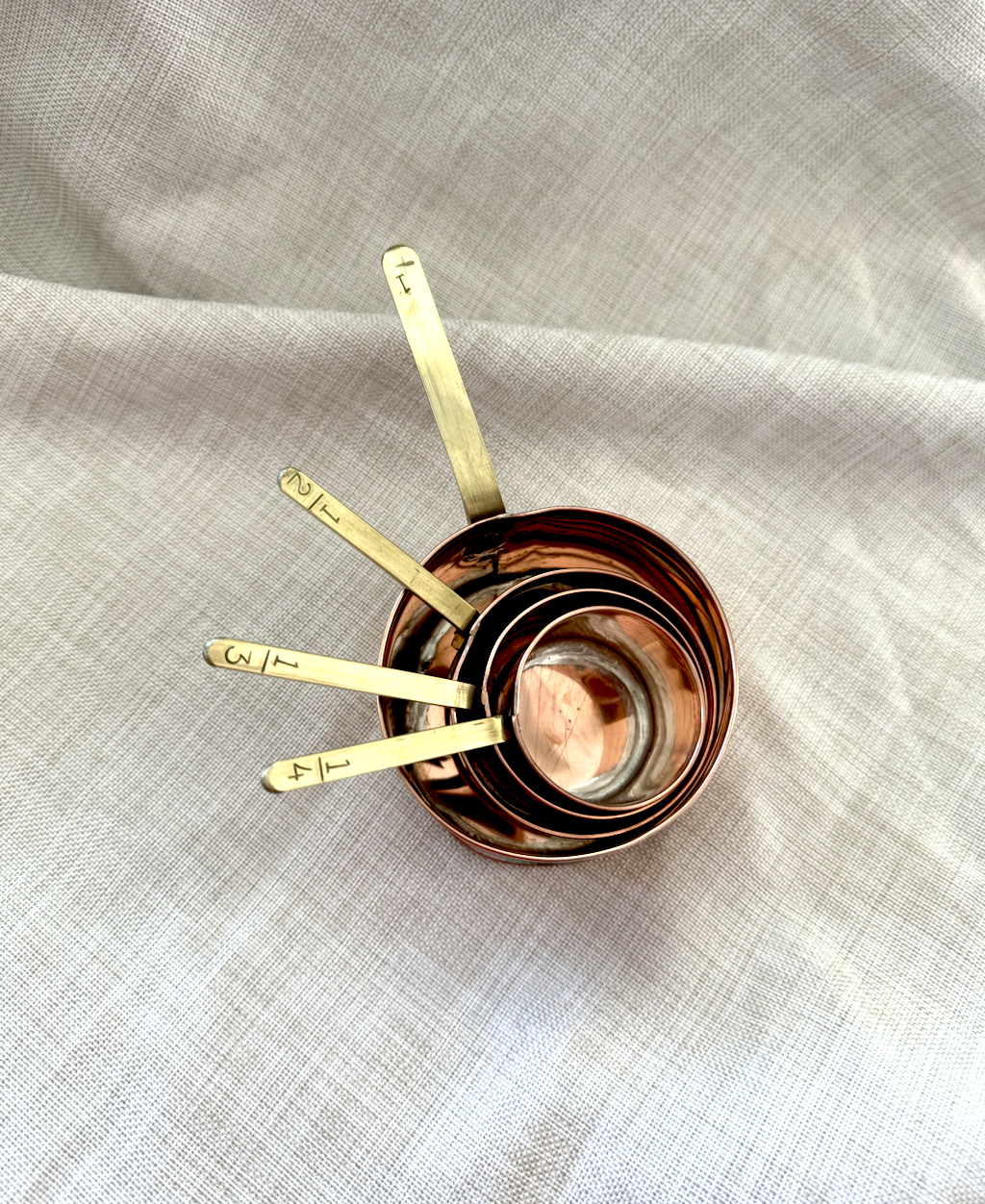 Copper Measuring Cups - Set of Four