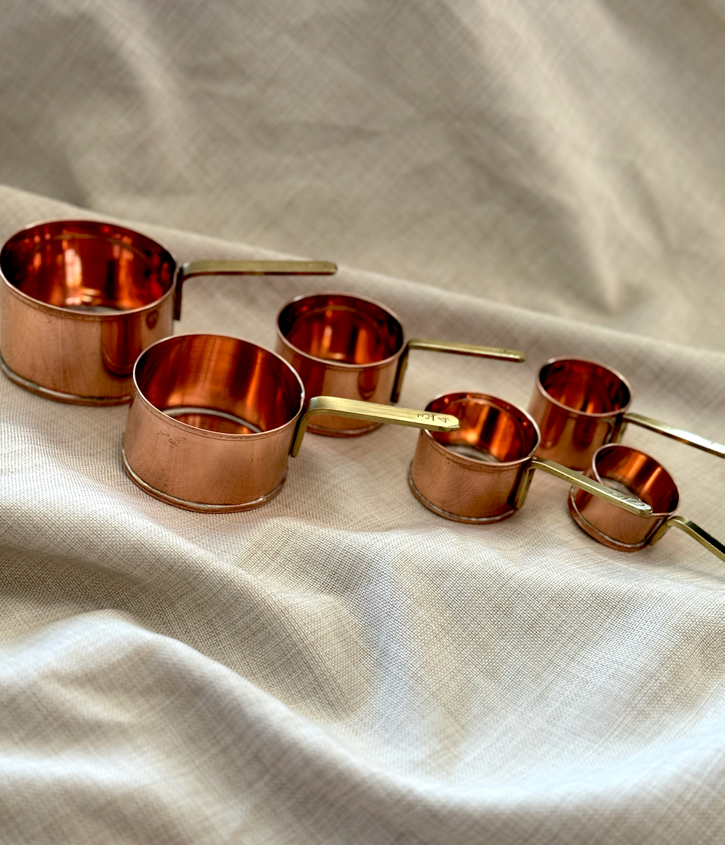 Copper Measuring Cups - Set of Six