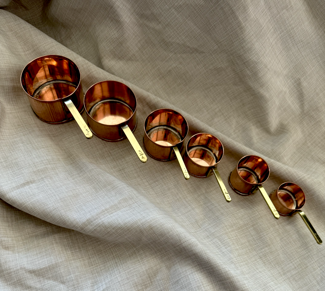 Copper Measuring Cups - Set of Six