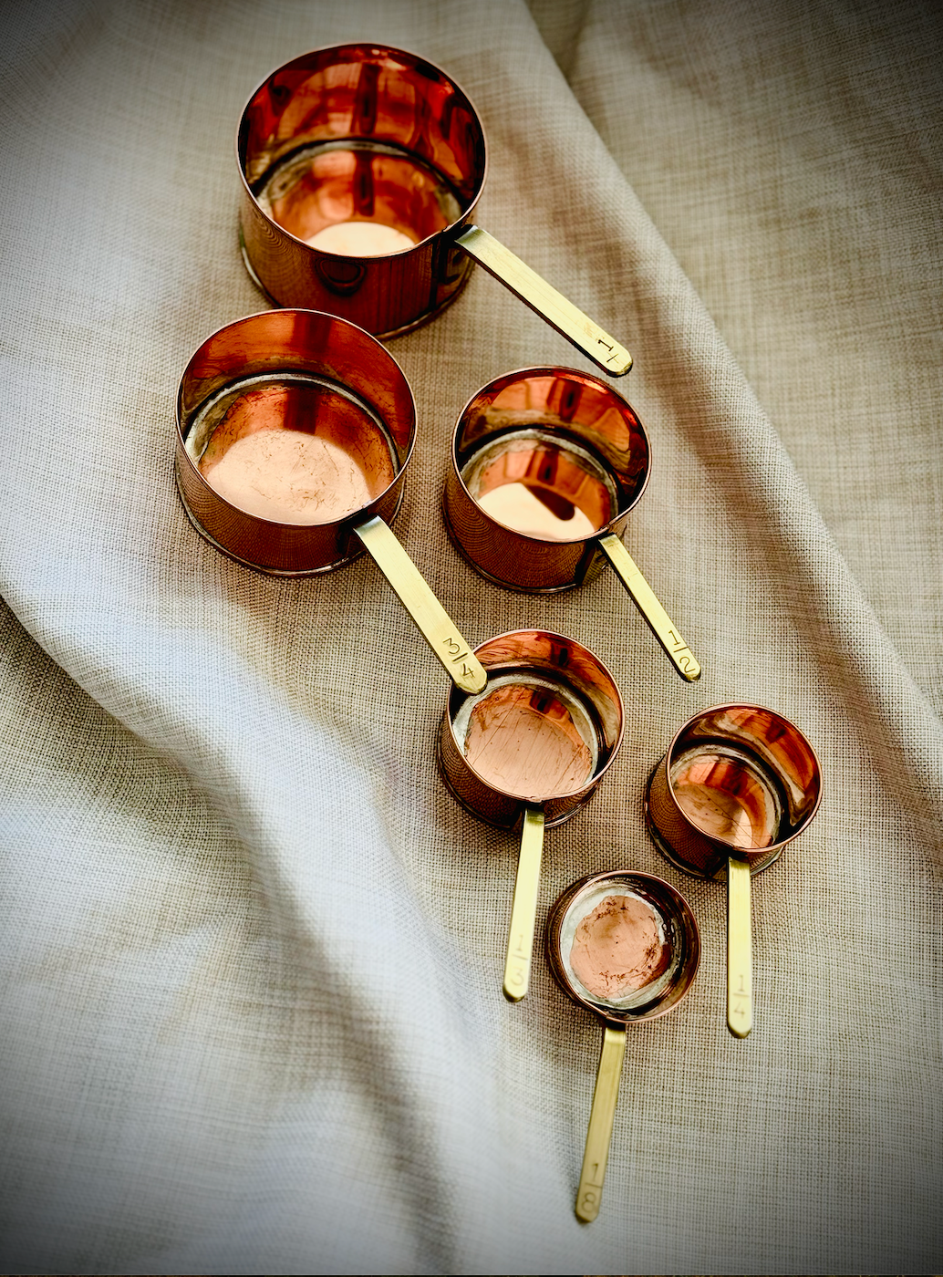 Copper Measuring Cups - Set of Six