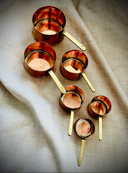 Copper Measuring Cups - Set of Six